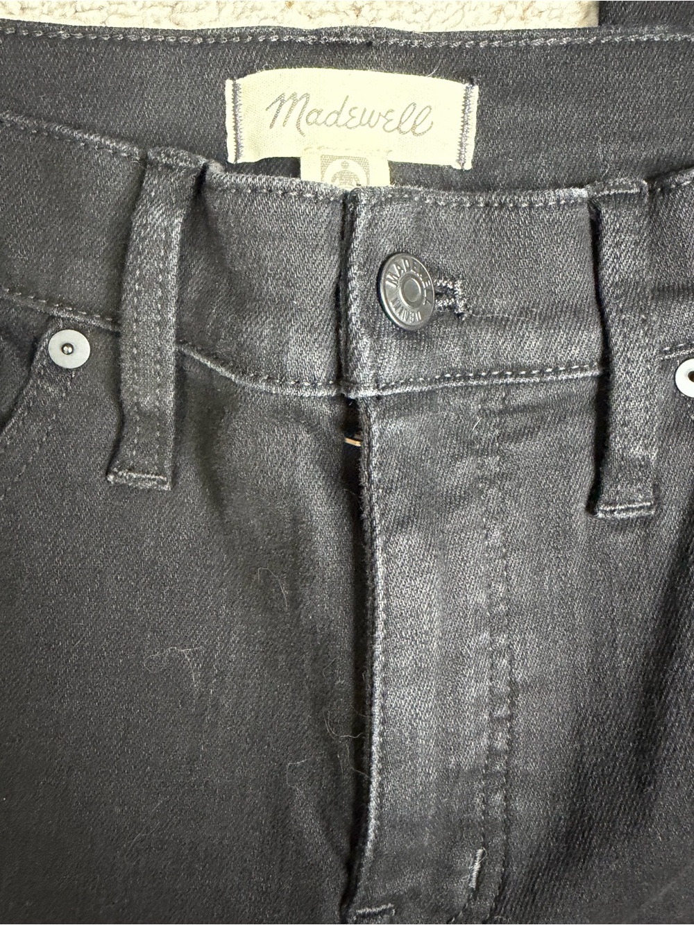 Madewell Black Mid-Wise Kick Out Jeans - Women's Wide Leg Denim Sz. 30 - Picture 5 of 5